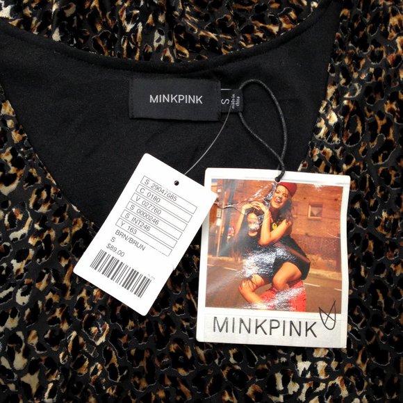 MINKPINK Russian Roulette Burnout Velvet Leopard Print Mini Skater Dress Size S - Picture 8 of 14